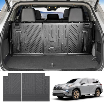 Backrest Mat for 2020-2026 Toyota Highlander/Grand Highlander 3rd Row Cargo Liner All Weather TPE Rear Seat Back Cover Protector for 2020+ Highlander/Grand Highlander 7 Seats Accessories by JTYZSM