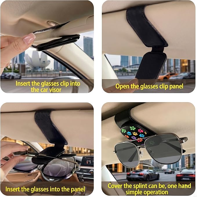 Ocean Turtle Car Sunglasses Holder Universal Magnetic Visor Accessories | Sea Turtle Cars Accessories Leather Glasses Clip for Sun Visor Eyeglass Hanger Organizer for Women and Men Gifts Decor - Image 7