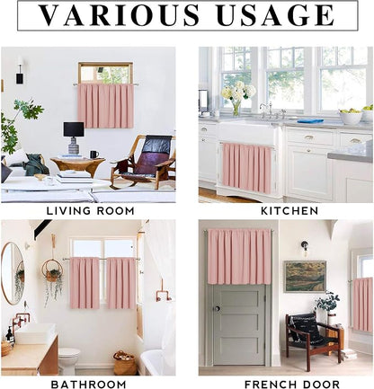 RYB HOME Blackout Curtains for Bedroom Living Room Nursery 63 inches Long | Thermal Insulated, Privacy Protection, Rod Pocket, Drapes for Office Home Theater, W42 x L63, Peach Blush, 2 Panels - Image 6