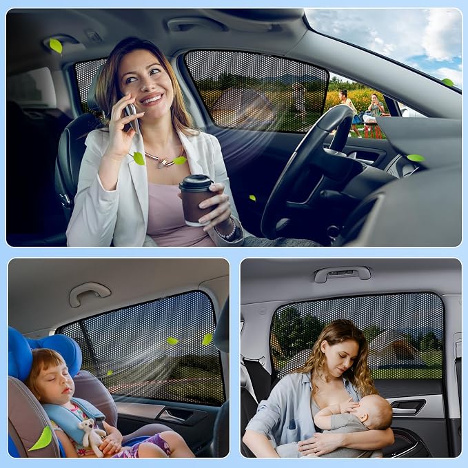 ZATOOTO Subaru Forester Sun Shade 2019-2024, Breathable Anti-Bug Mesh | Half-Window Mesh & Clear View, UV Blocking, Privacy Protection for Camping, Car Window Covers for Baby - Image 6