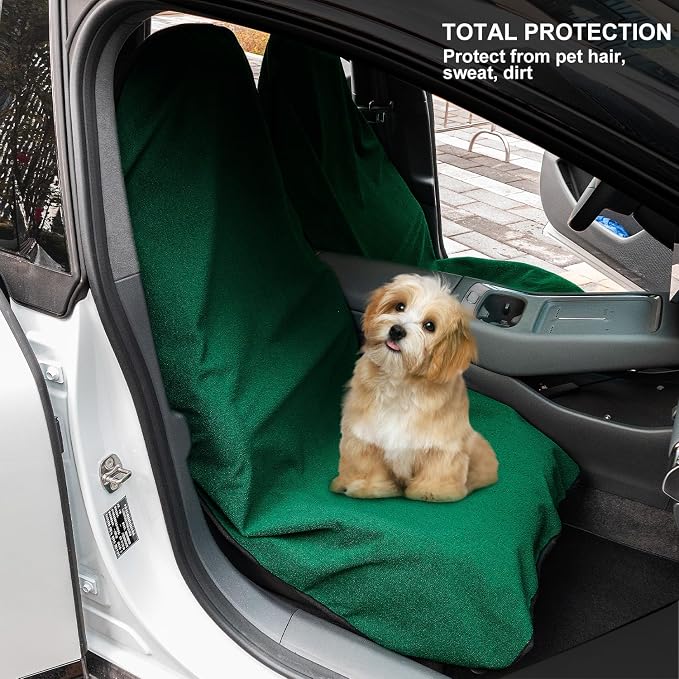 Waterproof Sweating Car Seat Cover for Post Gym Workout, Running, Swimming, Beach and Hiking, Universal Fit Non-Slip Bucket Seat Protector for Cars SUV Trucks, Machine Washable (Green) - Image 5