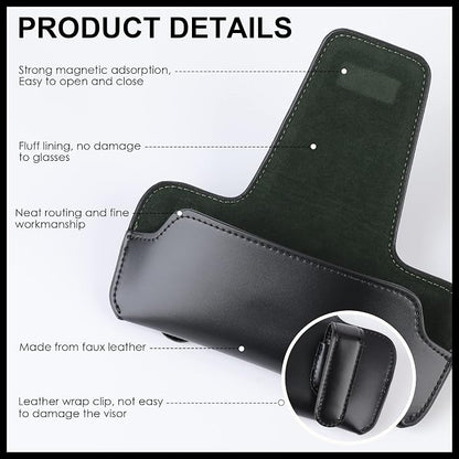 Sunglass Holder for Car Visor, Car Sunglasses Holder Leather, Eyeglasses Holder Glasses Storage Case Visor Accessories - Image 7