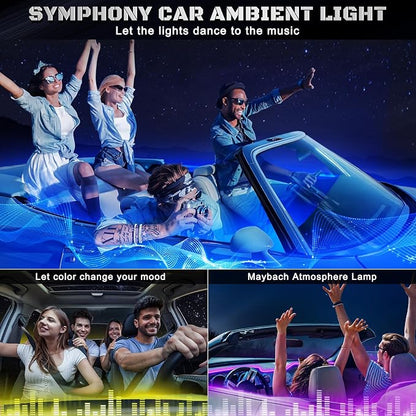 RGB Acrylic Interior Car LED Strip Light with Wireless APP, 14 in 1 with 175 inches 593 LEDs Neon LED Strip Light, 16 Million Colors Dynamic Music Sync Car Ambient Lighting Kits - Image 7