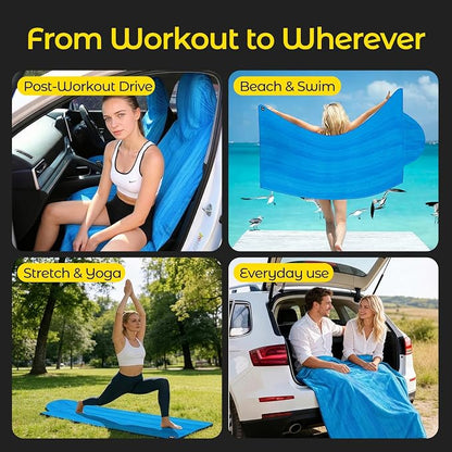 Car Seat Towel Cover, Full-Sized, Sweat Absorbing Seat Protector for Gym | Washable quick-dry towel cover protects front seats from sweat and water after gym, workout, running, beach and swimming - Image 6