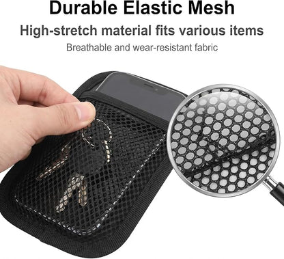 2 PCS Car Organizer Net Pocket, Elastic Mesh Self-Adhesive Side Seat Storage Bag, Portable Seat Gap Filler Storage with 1 Large & 1 Small, Universal for Most Cars, SUVs, Trucks (Black) - Image 5