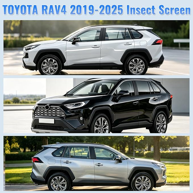 Car Window Screen Sun Shades Compatible with Toyota RAV4 2019-2025 | 2-in-1 Car Window Screen & Sun Shades Cover, Breathable Mesh Sunshade Privacy Protector for Camping, Sleeping & Rest - Image 3