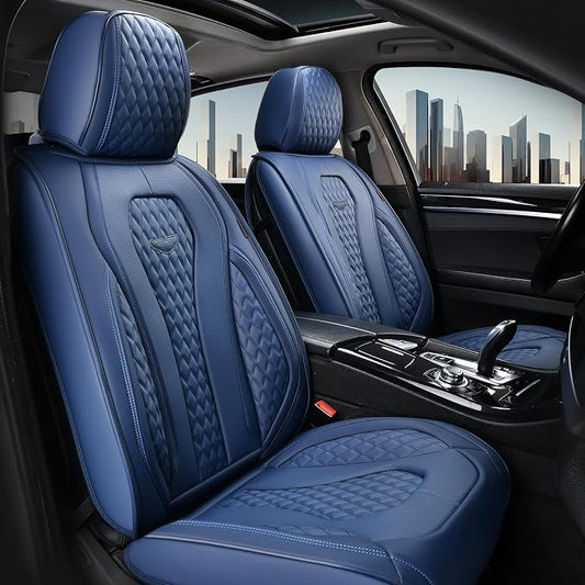 Coverado Seat Covers, Blue Car Seat Covers Full Set, Auto Seat Cover, Car Seat Covers Front Seats Back Seat Cover, Waterproof Car Seat Cushion, Driver Seat Protector Universal Fit Most Cars - Image 2