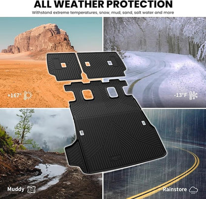 LASFIT Cargo Mat for Toyota 4Runner 2025-2026 (Only Fit 5-Seats & Gas) | All Weather Custom Fit Anti-Slip Pet Friendly Easy Clean TPE Trunk & Backrest Mats for 6th Gen 4Runner, Black - Image 8