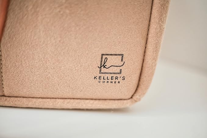 Keller's Corner Baby Diaper Caddy Organizer Beige Large & Small Pouch/Portable Holder Bag for Changing Table & Car/Nursery Storage Bin/Newborn Essentials Must Have - Image 8