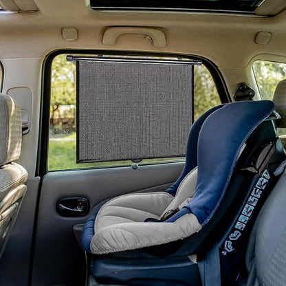 Car Side Window Shades, 2 Pack Retractable Roller Sun Shades, 16 x 18 in | UV and Sun Glare Reduction, Suction and Hook Installation, Easy Roll-Up Storage, Baby Car Window Shades for Travel - Image 7