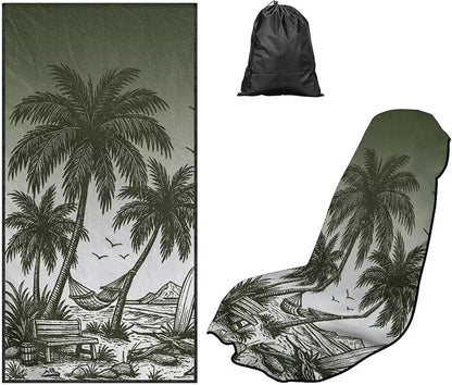 Horeset Tropical Palm Tree Car Seat Towel Cover – Soft & Quick-Dry Front Seat Protector, Multi-Functional for SUV Trucks Cars Sedan Van, Auto Interior Accessories - Image 5