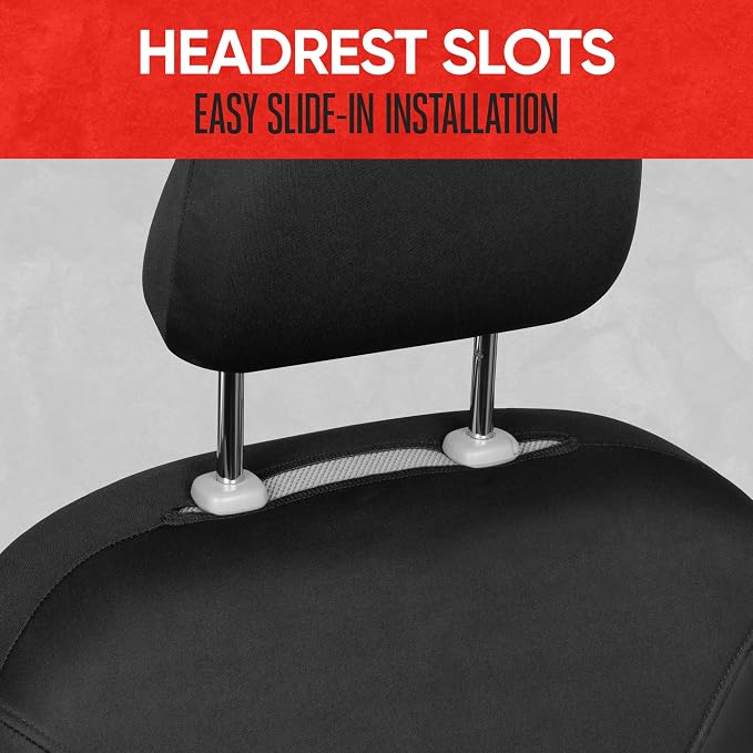 Motor Trend SpillGuard 2 Black Seat Covers for Cars & Seat Covers for Trucks - Neoprene Lining Waterproof Car Seat Covers Front Seats Only - SUV Seat Covers Protector - Forros para Asientos de Carro - Image 4