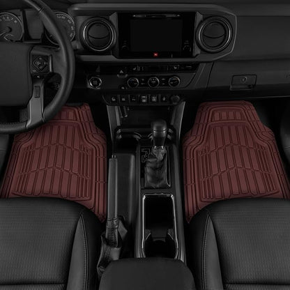 CAT® ToughRide™ Heavy-Duty 4 Piece Burgundy Floor Mats for Cars - Trim to Fit All-Weather Rubber Car Mats Full Set - Truck Mats & Cars Floor Mats - Interior Accessories for SUVs & Car Rug Protection - Image 3