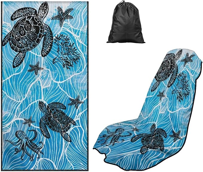 Sea Turtle Car Towel Seat Cover Breathable Car Seat Cover Protector with Storage Bag Cars Accessories Easy to Store for SUV Vehicle Sedan Truck by Aplkyhs