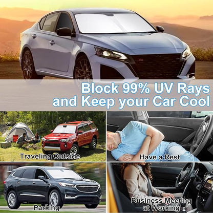 3PCS Car Window Shades Front Windshield Sun Shade Foldable Window Shade Custom Fit for Nissan Altima 2019-2024 Accessories Car Shades for Front Windows Anti-UV Rays Block Heat - Image 6