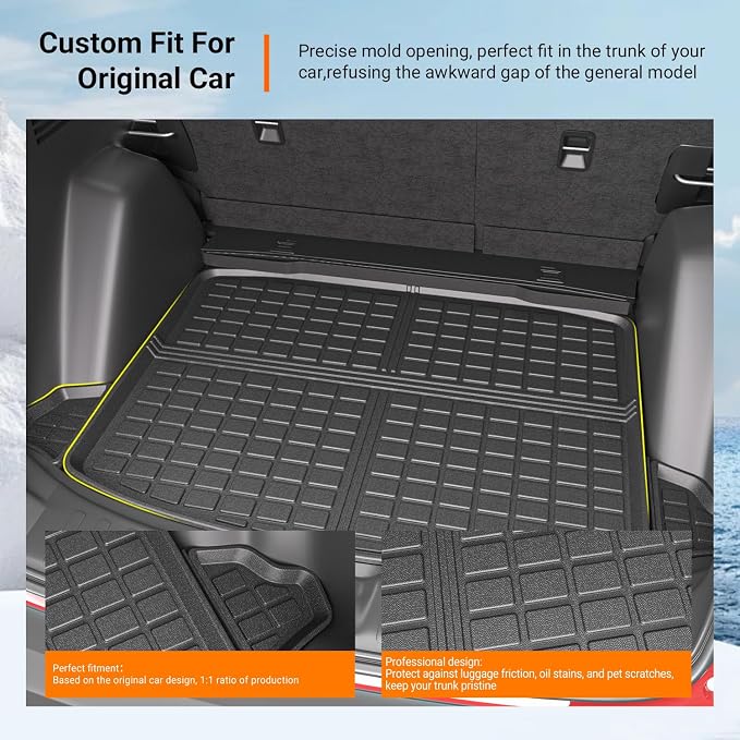 powoq Fuel Trunk Mat Compatible with 2017-2022 Honda CRV Cargo Mat All Weather Cargo Liner Replacement for 2017-2019 2020 2021 2022 Honda CRV Accessories (Fit 17-22 Fuel Model, Trunk Mat) - Image 2