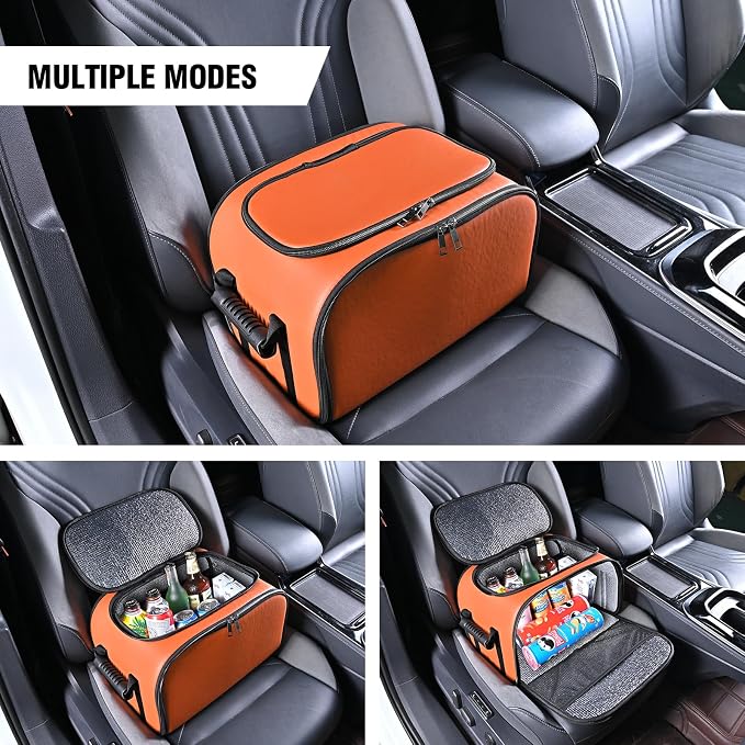 Foldable Car Insulated Storage Box, Portable Thermal Cooler Bag with Double Zipper & Sturdy Handle, Multi‑Purpose Car Seat Trunk Organizer for Drinks Snacks, Outdoor Picnic Camping Road Trips - Image 5