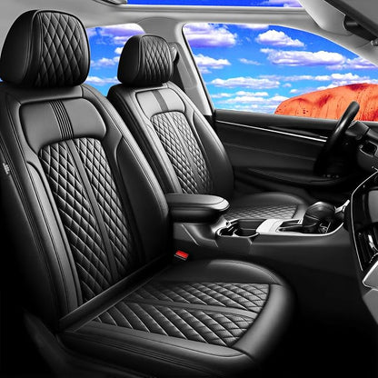 Fit Patriot Seat Covers Custom Fit for Jeep Patriot 2007-2017, Front Pair | Premium Leather Full Coverage Protectors, Waterproof, Breathable, Scratch Resistant, Easy Wipe, Airbag Compatible, Black by FiveFox