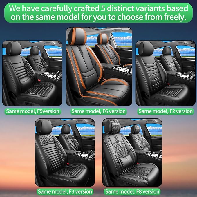 Fit Versa Car Seat Covers for Nissan Versa 2007-2024 2025 2026 -Upgraded Premium Waterproof & Breathable Leather,Airbag Compatible,All-Weather Seat Cushion Protector,Full Set,Black-Brown - Image 9