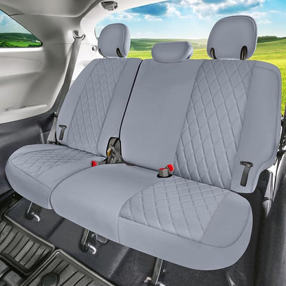FH Group Custom Fit Car Seat Covers Specifically Made for 2011-2020 Toyota Sienna 7-8 Seater with Ultraflex Neoprene Water Resistant Automotive Seat Covers - 3rd Row Solid Gray - Image 2