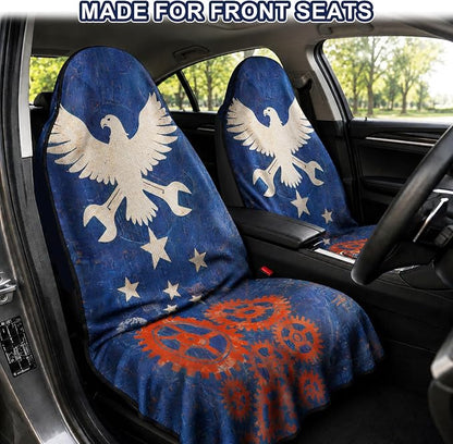 Car Seat Towel Cover 2 Pack for Front Seats, Sweat Absorbent Car Seat Protector with Non-Slip Backing, Waterproof Towel Car Seat Covers for Runners, Gym, Swimming, Beach, Pets, Mechanic Eagle - Image 2