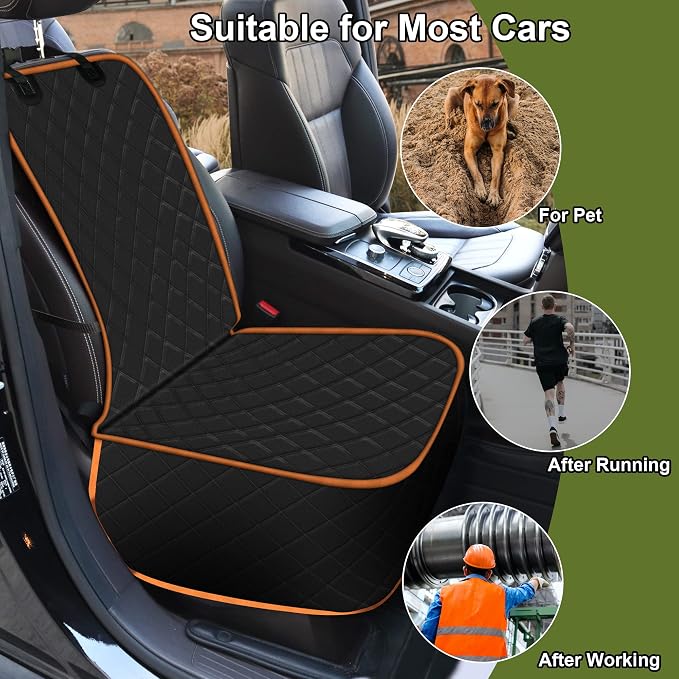 2 Packs Car Front Seat Cover for Dogs, Waterproof Pet Car Seat Protector, Nonslip Scratch-Proof Dog Seat Cover for Cars, Trucks & SUVs - Image 2