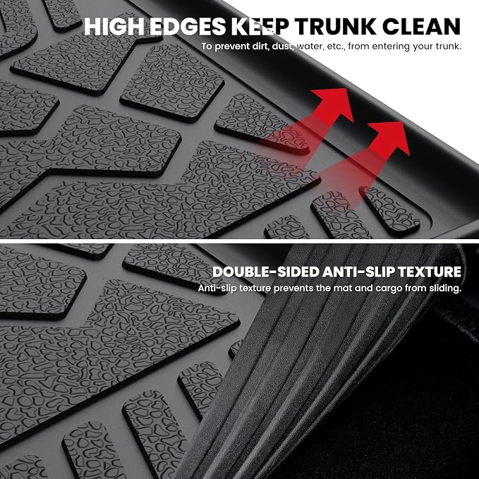LASFIT Cargo Mat for Jeep Wrangler JK 2011-2018 4 Doors Without Subwoofer | NOT for JL or 2-Door, All Weather, TPE, Custom Fit, Cargo Mat, Trunk Liner, Black - Image 6