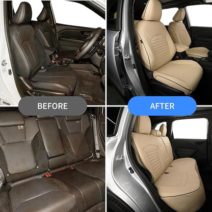 EKR Car Seat Covers for Subaru Forester 2026(Only Base),Full Set | Custom Fit for Subaru Forester 2026 Base,Factory-Style Interior Upgrade,Easy-Wipe Protection,Faux Leather(Beige) - Image 6