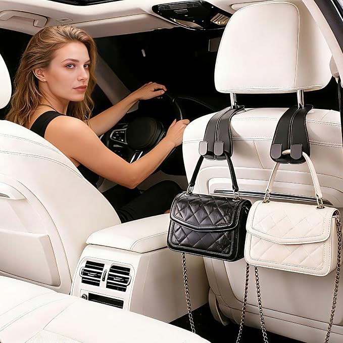 car hooks for purses and bags cute car purse hook seat headrest bag holder | car seat back storage hook,car purse hook headrest hanger women,purse holder for car,road trip essentials,car accessories - Image 2