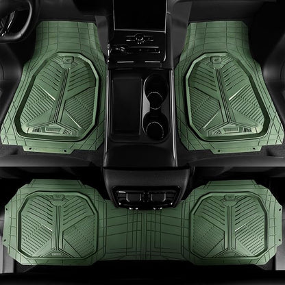 CAR PASS Heavy Duty Rubber Car Mats, Deepdish All Weather Floor Mats for Car Full Set, Universal Automotive Mats Trim to Fit for Sedans SUVs Trucks, Waterproof Anti-Slip Deep Tray 3 Pieces Olive Green - Image 7