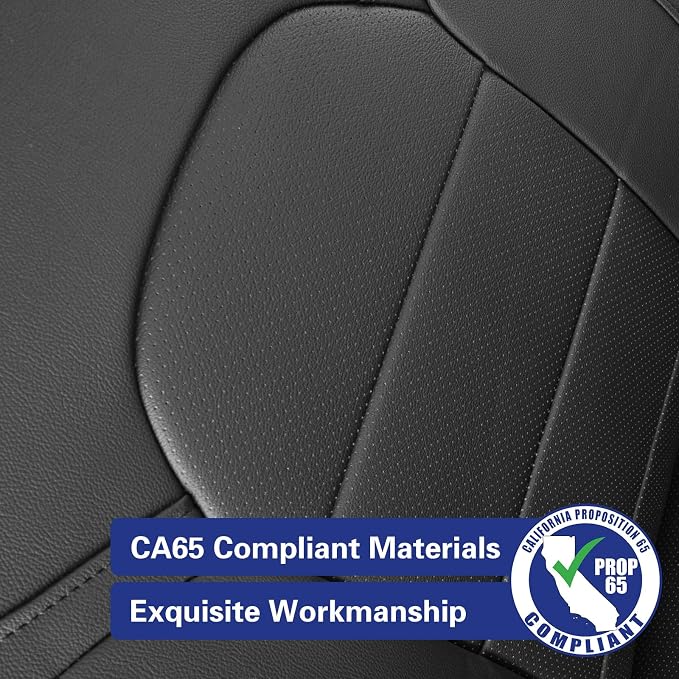 EKR Ram 1500 Seat Covers Custom Fit for RAM 1500 (Crew Cab) Laramie/Sport/Rebel 2011-2018,Waterproof Leather Black Car Seat Cover for Trucks Full Set-Faux Leather(Black) - Image 4