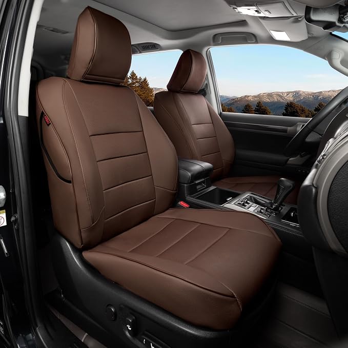 Ranaya Custom Fit Lexus Seat Covers for Lexus GX460 2012–2023 | for Base,Premium,Luxury,6-Passenger Full Set,(2nd Row Captain Chairs),Waterproof Leatherette, Pet & Kid Friendly,Brown by Ranaya