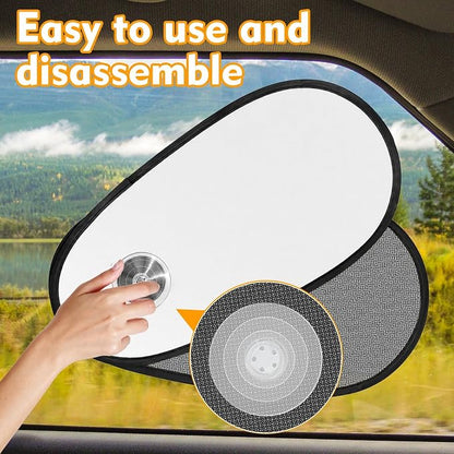 2 Pack Silver Coated Car Window Shades for Baby - Rotatable Sun Visor for Side Windows, UV Reflective Mesh Sun Blocker, Fits Front & Rear Windows, with Suction Cups - Image 6