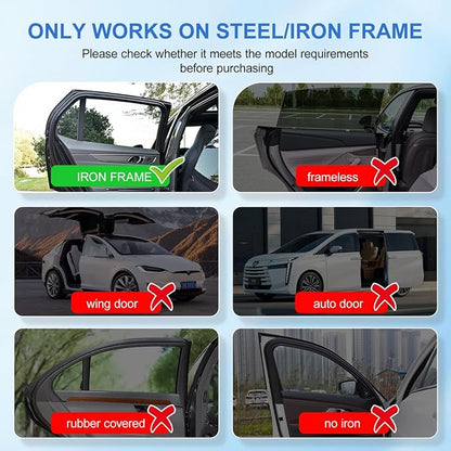 Car Window Shades, [Upgraded] 8 Strong Magnets Magnetic Side Window Sun Shade [2 Pack] - Dual Layer UV Ray Protection Car Sunshade for Baby, Kids & Pets.Animal Alphabet Pattern - Image 5