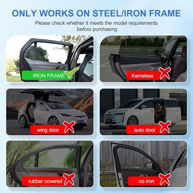 Car Window ShadesCar Window Shades, [Upgraded] 8 Strong Magnets Magnetic Side Window Sun Shade [2 Pack] - Dual Layer UV Ray Protection Car Sunshade for Baby, Kids & Pets.Construction Vehicle Cartoon - Image 8