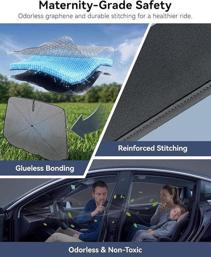 Car Windshield Sun Shade Umbrella, Foldable Sunshade Cover, Medium | Front Window Visor, UV Rays, Heat Protection, Custom Fit, Cool Interior, Shield & Protector Accessories, Sunshades, SUV Truck - Image 8