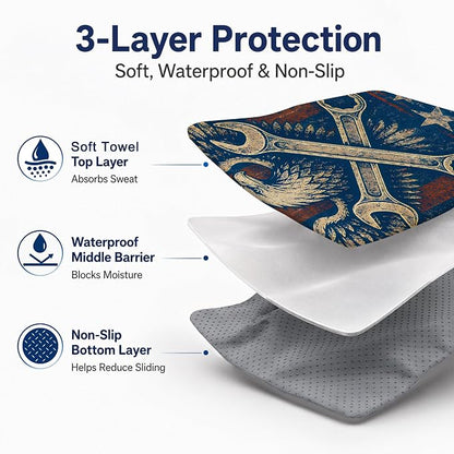 Car Seat Towel Cover for Front Seats, 1Pc Sweat Absorbent Car Seat Protector with Non-Slip Backing, Waterproof Towel Car Seat Covers for Runners, Gym, Swimming, Beach, Pets, Eagle Gear - Image 3