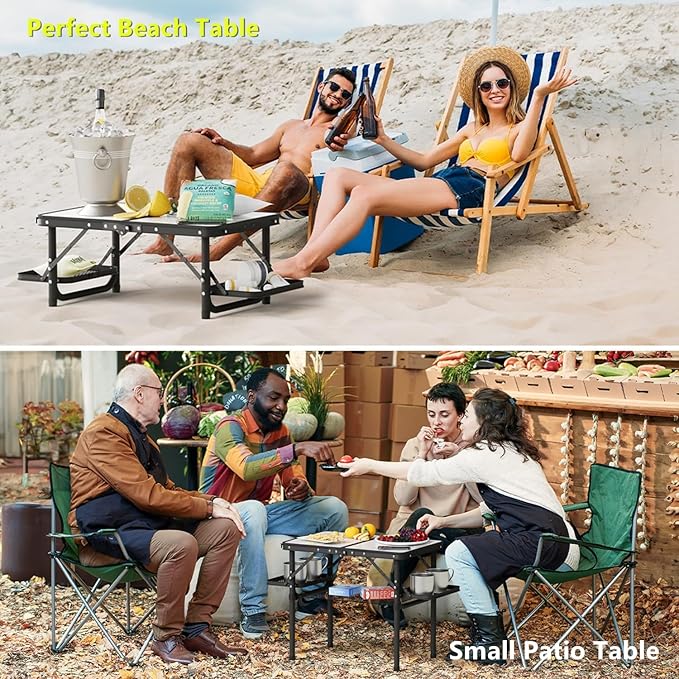 Titanker Small Camp Table 2ft, Folding Camping Table Portable with Storage Bag & Side Racks, Picnic & Beach Table, Car Camping Essentials, Aluminum Light & Solid - Image 8