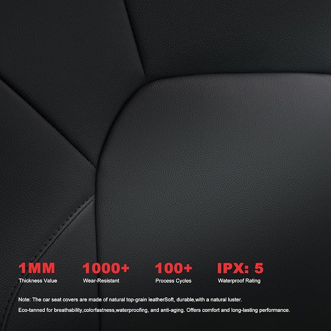 TTX LIGHTING Custom Fit for Toyota Camry Front Seat Covers 2025 2026 | Original Seat Pattern | Full Coverage | Easy Install | Faux Leather | Shield Your Car Seats - Image 6
