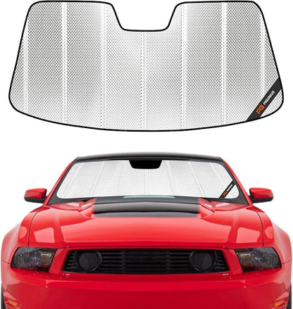Pigenius Windshield Sun Shade for Ford Mustang 2010-2012. Reflective Aluminum Film Front Window Sunshade - BLAZBLOCK by Pigenius
