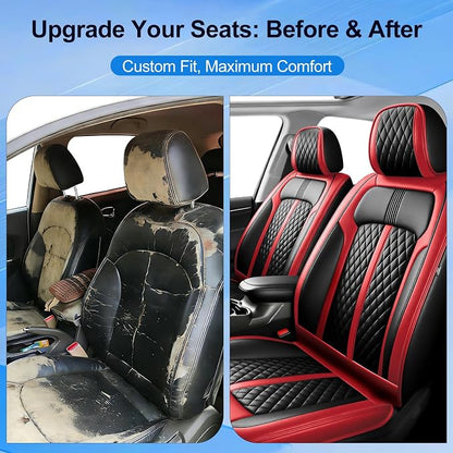 Fit CX-30 Seat Covers Custom Fit for Mazda CX-30 2020-2025, Full Set | Premium Leather Full Coverage Protectors, Waterproof, Breathable, Scratch Resistant, Easy Wipe, Airbag Compatible, RedTrim - Image 4