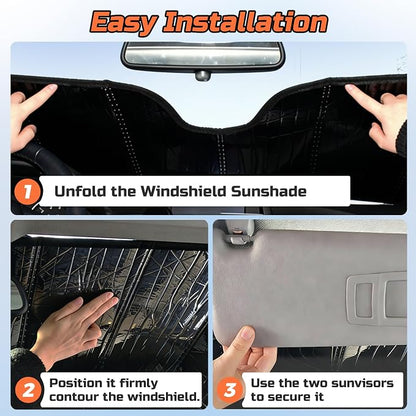 2017-2025 CX-5 Windshield Sun Shade Compatible for 2017-2025 Mazda CX-5 Silver Reflective Foldable Front Sun Visor Sunshade Protector with Storage Bag Keep Interior Cool - Image 8