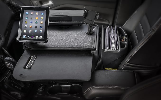 AutoExec AE-GMCD-PM-PS-TAB-BT GripMaster Car Desk for Your Vehicle Workstation and Mobile Office, Black with Phone Mount, Printer Stand and Tablet Mount - Image 2