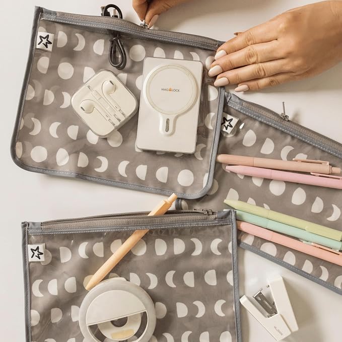 Tiny Twinkle Diaper Bag Organizing Pouches|3 Pack Mess-Proof Clear Front Travel Organizer Bags&TSA Approved Toiletry Bag Set for Baby and Mom Essentials - Image 2