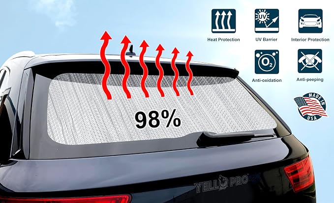 Rear Tailgate Window Sunshade Custom Fit for 2009-2014 Ford F-150 Truck | Pickup - NOT for Sliding Window | UV Reflector Sun Protector Privacy Multi-Layer Insulated Blockout Accessories [Made in USA] - Image 4