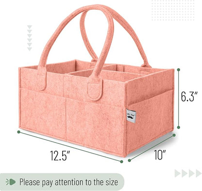 Mr. Pen- Baby Diaper Caddy Organizer, Coral | Nursery Storage Bin and Car Organizer for Diapers and Baby Wipes - Image 2