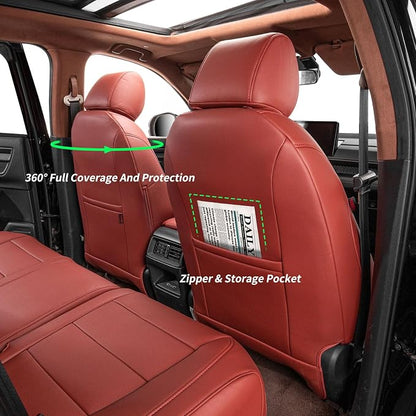 coverdream Custom Seat Covers for 2023-2026 Honda CR-V,Premium Faux Leather Car Seat Cover Set,Full Set Waterproof SUV Seat Protector,Armrest Covers Included (Wine Red) - Image 2