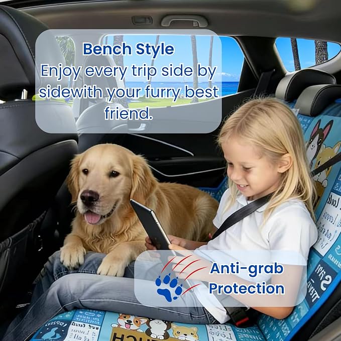Waterproof Back Seat Cover for Dogs and Kids, Car Seat Protector Under Baby Car Seat, Child and Dog Car Seat Cover Blanket for Rear Bench(Vet Tech Gift, Rear Bench Seat Towel) - Image 2