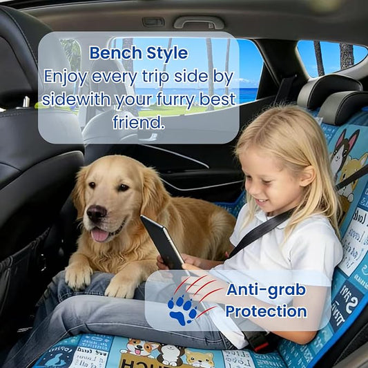 Waterproof Back Seat Cover for Dogs and Kids, Car Seat Protector Under Baby Car Seat, Child and Dog Car Seat Cover Blanket for Rear Bench(Vet Tech Gift, Rear Bench Seat Towel) - Image 2