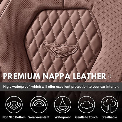 Coverado Seat Covers Front Seats, Coffee Car Seat Covers 2 Pack, Driver Seat Cover, Luxury Automotive Seat Covers, Car Seat Cushion, Front Car Seat Covers Leather Seat Protector Fit for Most Cars - Image 6